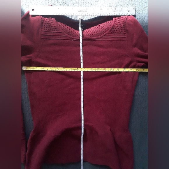 Ann Taylor burgundy peplum sweater - Picture 8 of 16